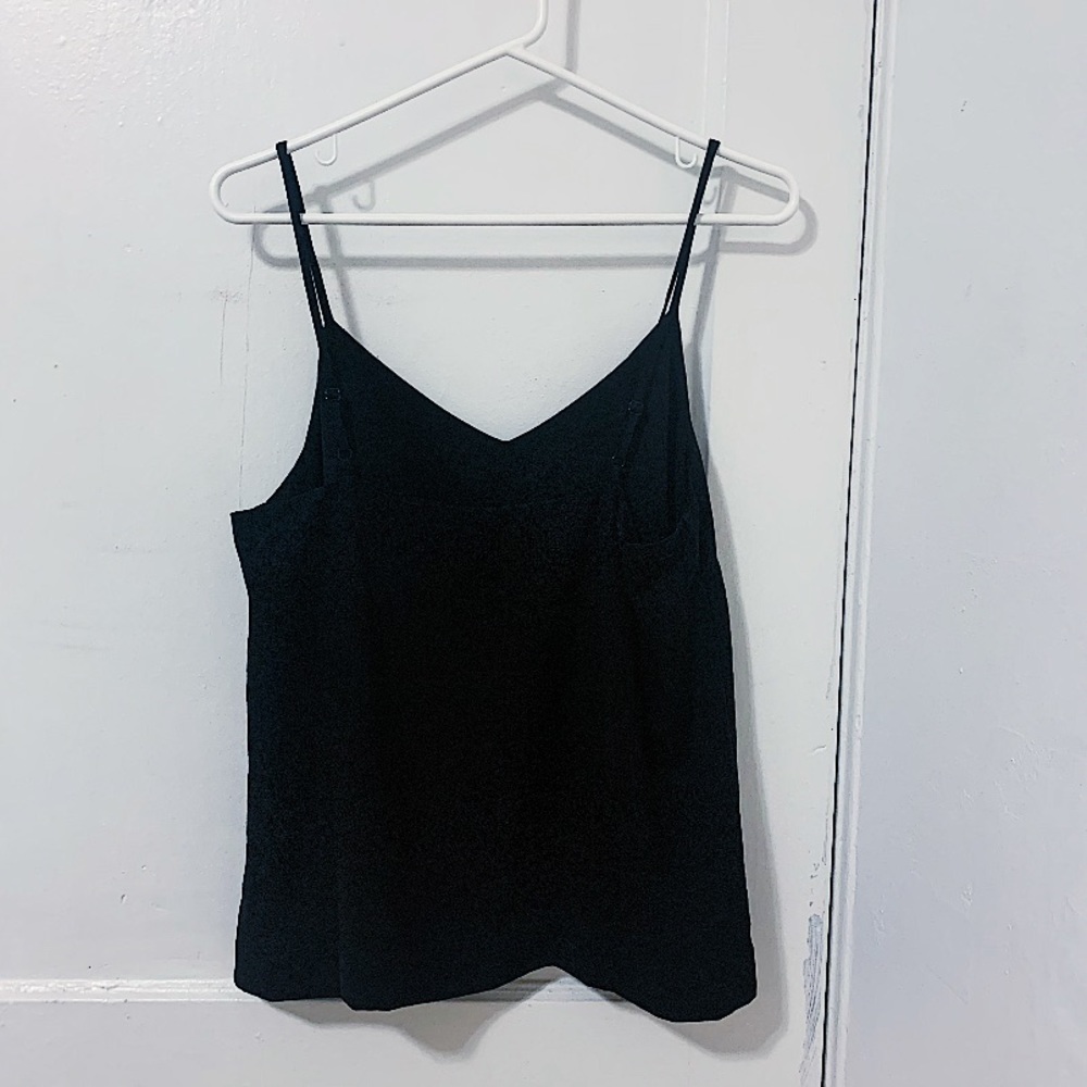 Frank & Oak V-Neck Slip Cami in Dark Black